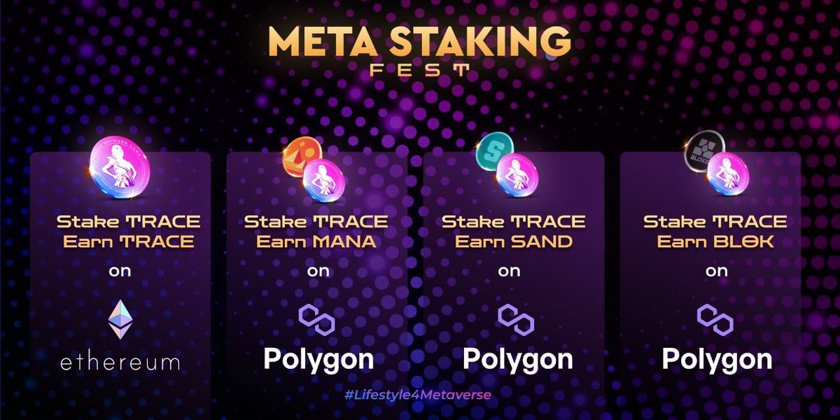 DRiidduu's tweet photo. Is your $Trace just sitting away?
Join the ongoing #MetaStakingFest 🔥
Stake $TRACE & Earn Meta Tokens...
Get started Here: https://t.co/2FiOXv0l1r
#Metaverse #NFT #NFTs https://t.co/ywFh40AstA