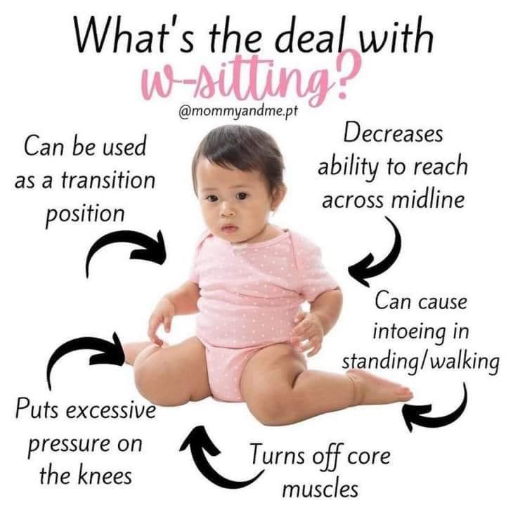 If your student or child W sits, suggest another position:  crisscross, side sit, or long sitting. W sitting has a negative impact on physical development, including fine motor skills.  <a href="/SycamoreCreekES/">Sycamore Creek ES</a> #OTMonth