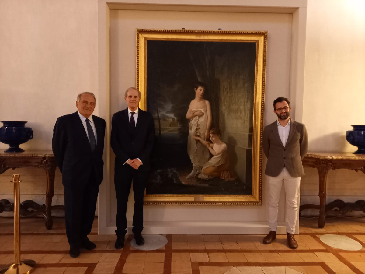 Il quadro "Le figlie di Lucien Bonaparte" (1803) del famoso pittore Antoine-Jean Gros sarà visibile al pubblico a #PalazzoFarnese per un mese. Grazie @BNLBNPParibas_ che rende possibile ammirare quest'opera che ha viaggiato da Parigi a Roma, poi a Ancona, Perugia e Sestri Levante