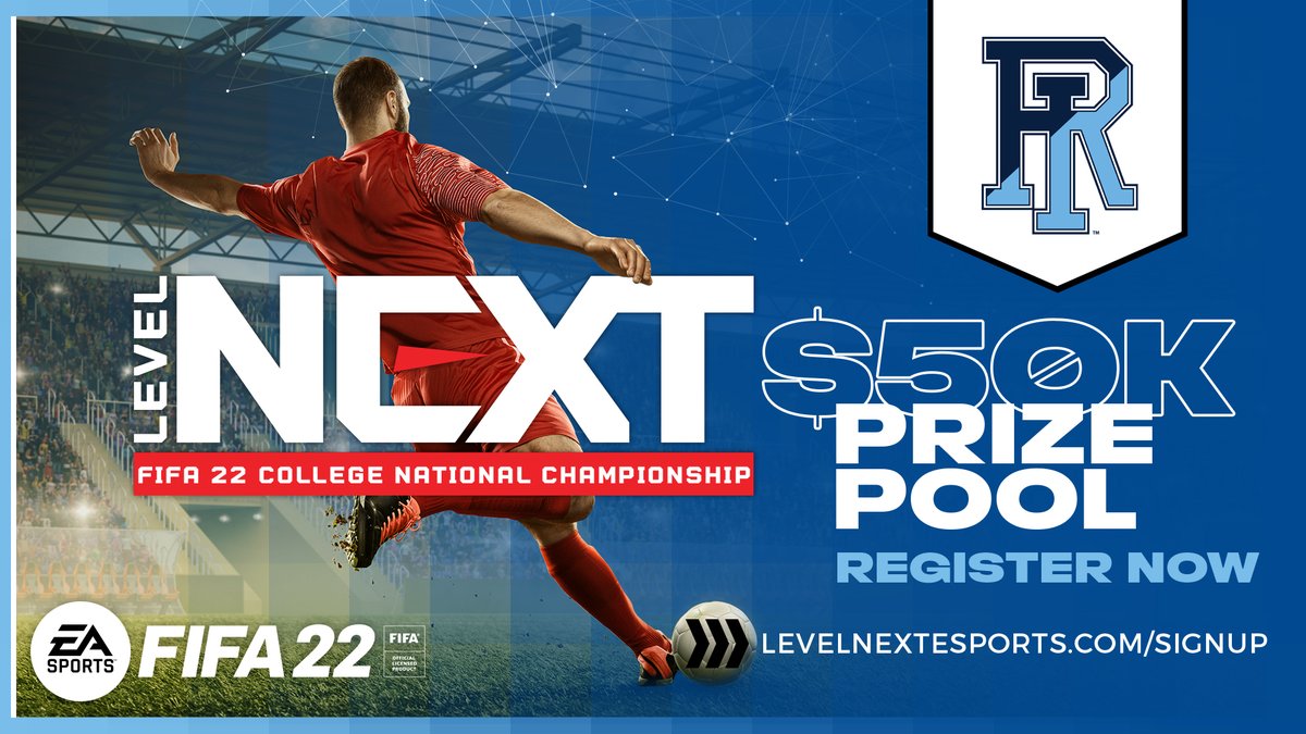 🚨 CALLING ALL STUDENT GAMERS 🚨
Announcing the <a href="/LevelNextGG/">LevelNext</a> FIFA 22 College National Championship!

🧑‍🎓FREE &amp; Open to College Students
🏆 Win a National Championship for <a href="/GoRhodyRams/">Rhode Island Rams</a>
💰 $50,000 Cash Prize Pool!

levelnextesports.com/signup