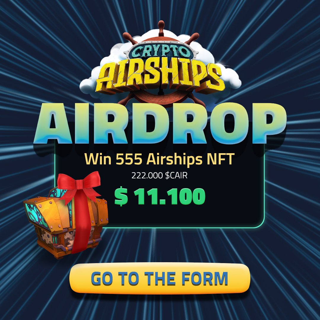 Crypto_Airships's tweet photo. 𝗖𝗼𝗺𝗽𝗹𝗲𝘁𝗲 the form and get your ticket!! 🆓

📦 555 NFT

🎁 11.100$ https://t.co/Ac8SQZ8lK7