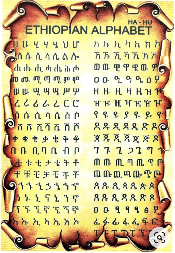 TigiSmartVibes's tweet photo. Did you know #Amharic language has been spoken in #Ethiopia since the late 12th century?
It uses a system taken from the #Ge’ez script which serves as an #abugida for various languages in the spoken area of #Eritrea & #Ethiopia
Amharic language,also called Amarinya or #Amarigna https://t.co/urSYKjoS5u
