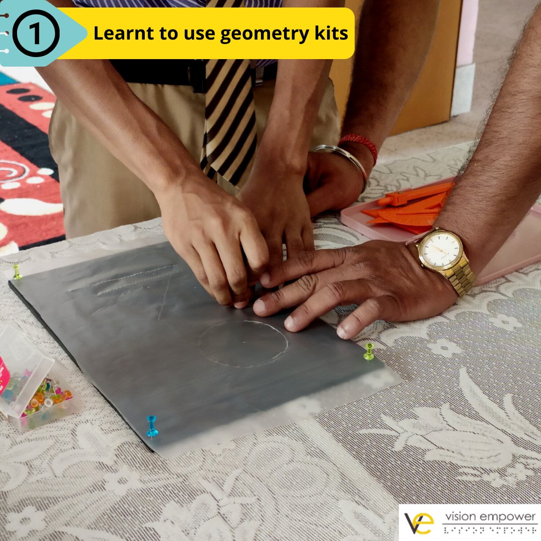 vision_empower's tweet photo. Making Geometry Accessible!
As a part of the three-day Pragya Teacher Training conducted by VE in Tripura, geometry kits were introduced to the teachers and students with visual impairment.
#InclusiveEducation #MakingSTEMAccessible #TeachersOfTheVisuallyImpaired #BlindSchools https://t.co/zhSTlJn8kD