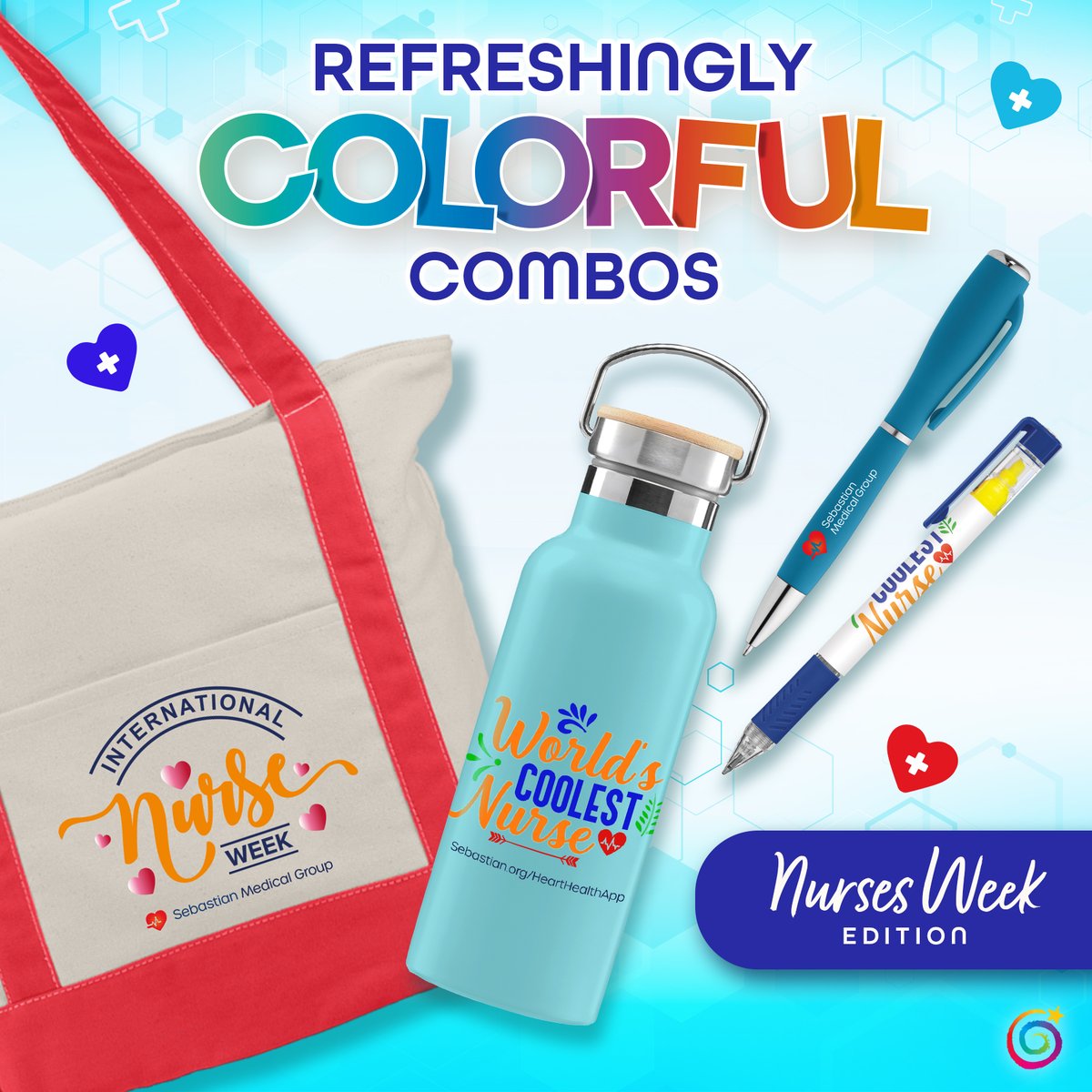 SimplyGoldstar's tweet photo. National #NursesWeek is fast approaching in May.

Our Oahu Double Wall #StainlessCanteen (WBO) is great for any on-the-go nurses and our Nova LED #LightPen (LZI) to help light the way. Eye catching promo for any nurse’s week events.

All to make honoring nurses, Simple for YOU! https://t.co/xLwKGoThQc