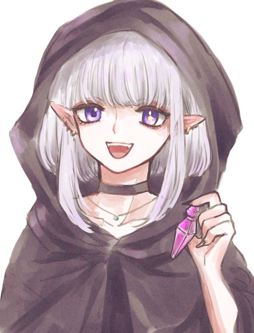 「black cloak purple eyes」 illustration images(Latest)