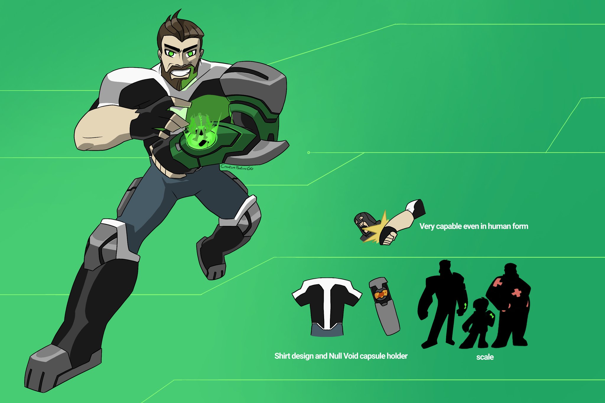 CreatureFeature GonnaGeetcher on X: Ben 10,000, or Ben 10k for short. His  omnitrix has grown with him and he now has the ability to use partial  transformations, even in another alien form. #