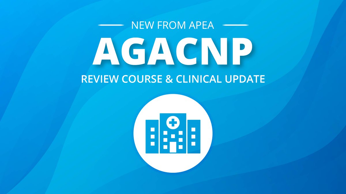 ApeaNPcourses's tweet photo. Now available! The APEA Review Course &amp; Clinical Update for nurse practitioners specializing in adult-gerontology acute care! https://t.co/J8QHzKWwOP https://t.co/KjqgYwMtTY