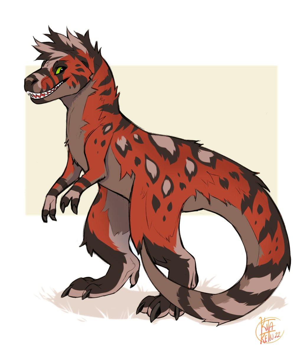 Quick warm up of an anthro T-rex design, for @GabuBarks! 