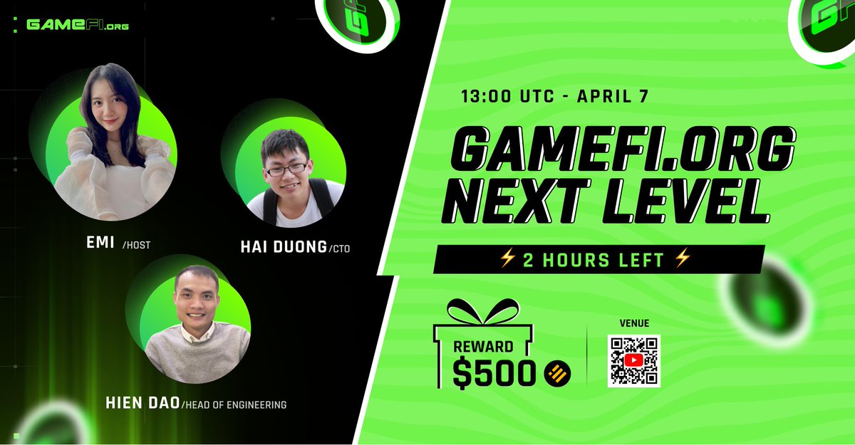 GameFi_Official's tweet photo. 🎥#YOUTUBE_LIVESTREAM: https://t.co/L6EYgWtSdw - NEXT LEVEL

This awaited AMA is coming so close😆  

🕑 Time: 13:00 UTC, Apr 7
🖥️Venue: https://t.co/WzU6RPubSI
🔥 Reward: $500

Check the detailed agenda here 👇https://t.co/eArp9ev2a7

#GameFi_AMA $GAFI https://t.co/8nDBcJQyDX