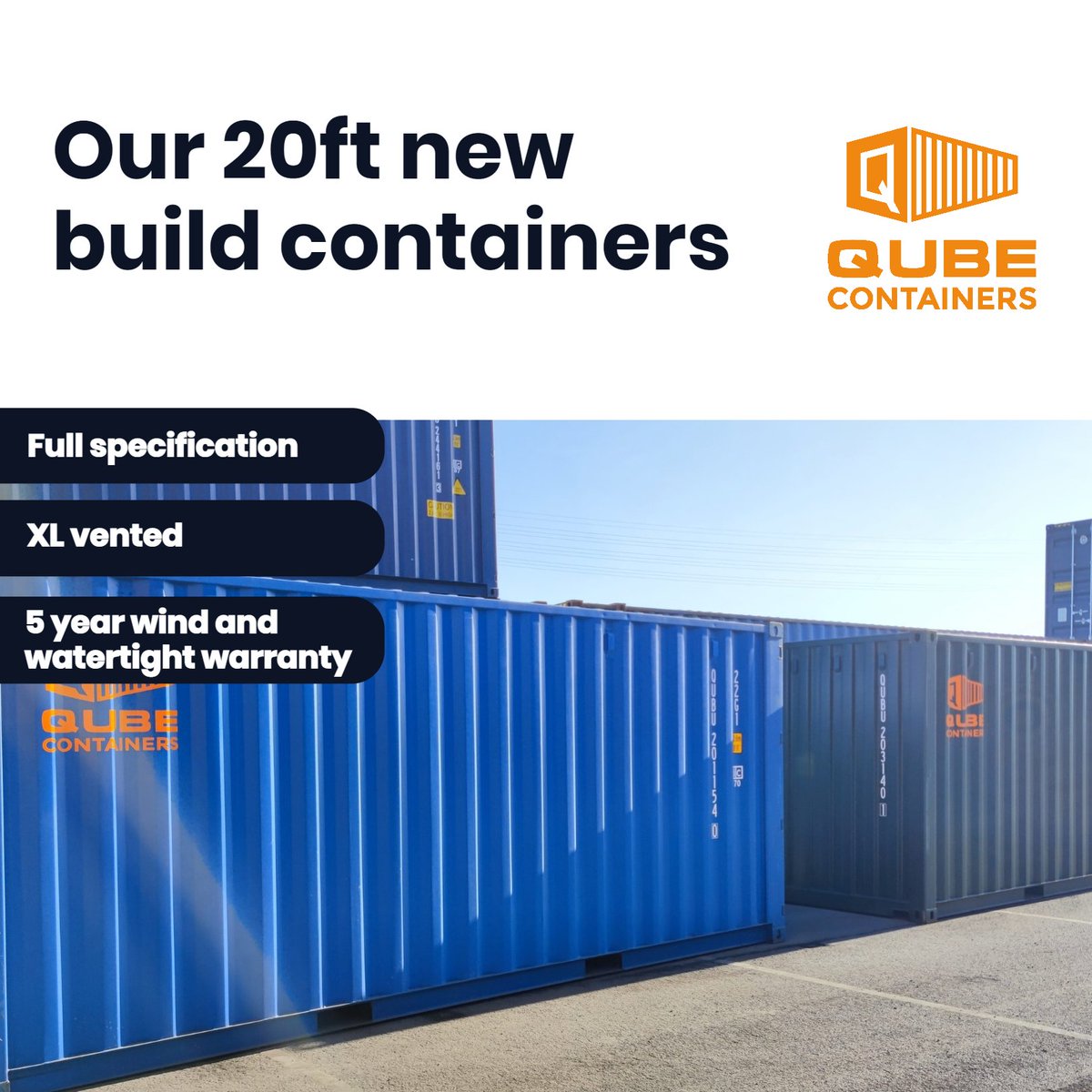 Ask us for a quote on  our 20ft new build containers today!
qubecontainers.co.uk/20ft-shipping-…
e-mail: enquiries@qubecontainers.co.uk
tel: 03301 229943
#newcontainers #buycontainers