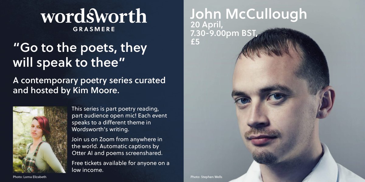 One week to go until April's online #GoToThePoets with @kimmoorepoet and @JohnMcCullough_!
Tickets: bit.ly/3DKxdYF

@PennedintheM #MakePoetryAccessible