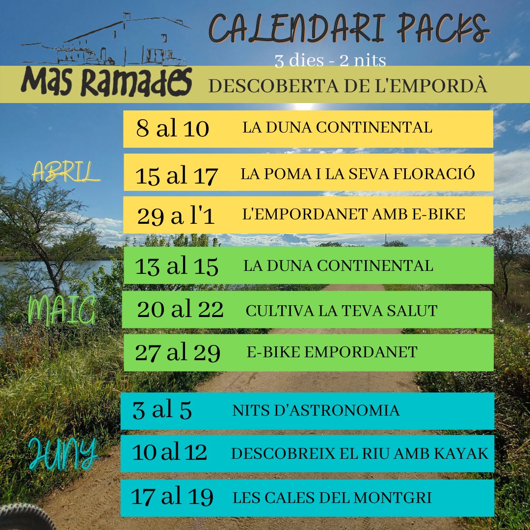 MasRamades's tweet photo. 👉🏻 Vina aquest cap de setmana, reserva una estada 🏡 a @mas_ramades (Allotjament + esmorzar + activitat guiada)
#travel #escapades #turismerural #turismeruralgirona #traveler #igersspain #rural_love #sortides #rurallife #igercatalunya #turismedeproximitat #descobrircatalunya https://t.co/pbbcqqScdo
