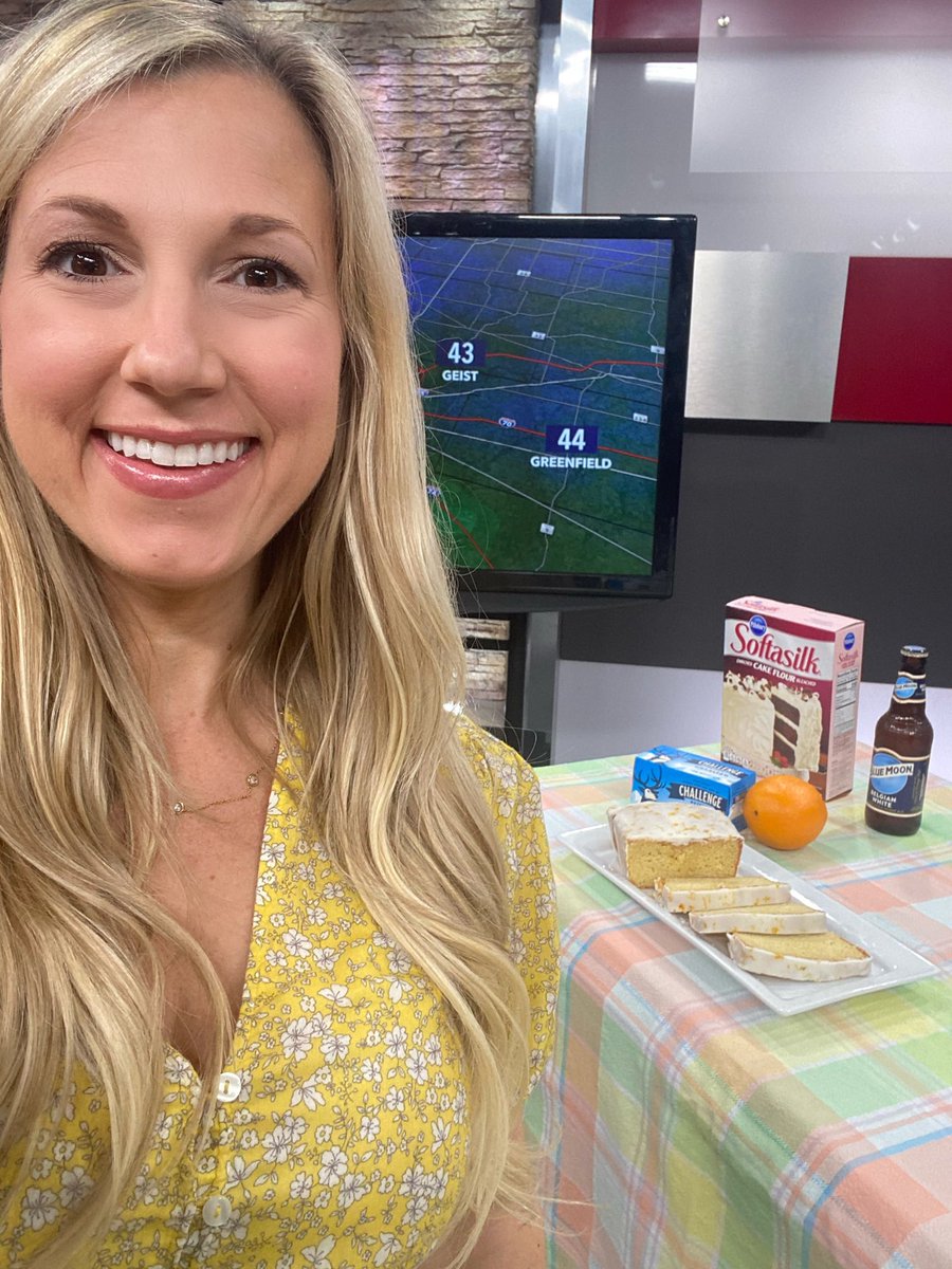 KyleesKitchen's tweet photo. I’m celebrating #NationalBeerDay @FOX59 this morning with Orange Cardamom Beer Cake! Watch at 6:40! #KyleesKitchen https://t.co/6FDIdRbRXM