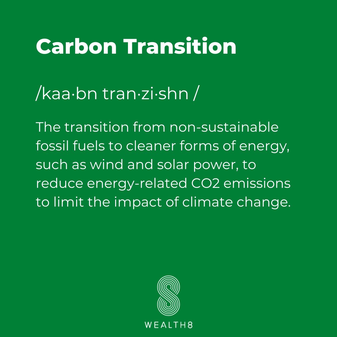 Wealth8_'s tweet photo. What is Carbon Transition? You ask, we answer! Swipe through to find out why the transition to a low carbon-economy is a must! #Wealth8 #climatechange #carbontransition #JPCT https://t.co/MYDmbKJGuy