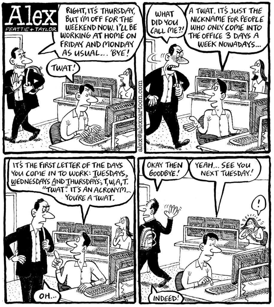 Seemingly universal approbation for today’s cartoon.  Could someone please be offended by it? Or are we no longer British?