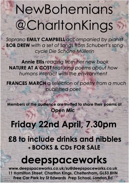New Bohemians welcome you to a Music &amp; Poetry  event on 22 April. Looking forward to seeing you!