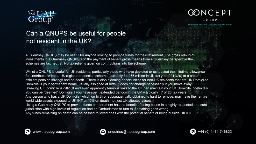 TheUAPGroup's tweet photo. Can a QNUPS be useful for people not resident in the UK?

https://t.co/Na8UbJn3hi

#pensionplanning #retirement #retirementplanning #financialplanning #investment #finance #money #covid #insurance #savings #jubilacion #financialfreedom #pensions #tax #business #investing https://t.co/ShgtZzIeuA