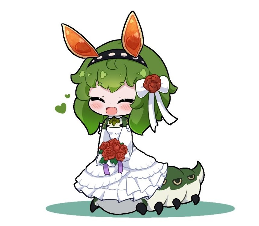 「Little Greenworm
Commissioned by @Greenw」|KuroTofu || Just a Trashのイラスト