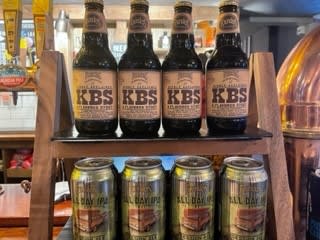GUEST BEER ALERT!! KBS is a big imperial stout with coffee, chocolate &amp; bourbon flavours, incredibly silky &amp; full bodied. All Day IPA naturally brewed with a complex mix of malts, grains &amp; hops with a clean, aromatic finish. #stout #IPA #beerstagram #drinkresponsibly #craftbeer