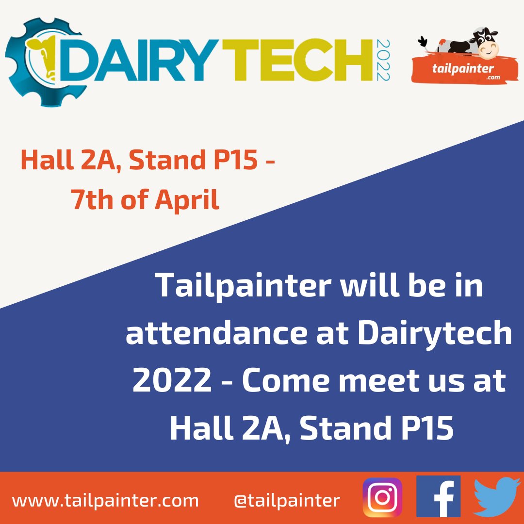 tailpainter's tweet image. Looking forward to meet you at @dairytechuk today! You can meet us in Hall 2A at Stand P15! 📍

All of our latest products will be on display! @pasturetec 
.
.
.
.
#dairyfarminguk #ukfarming #farming #dairytech #tradeshow #farmshow #heatdetection #breedingseason2022