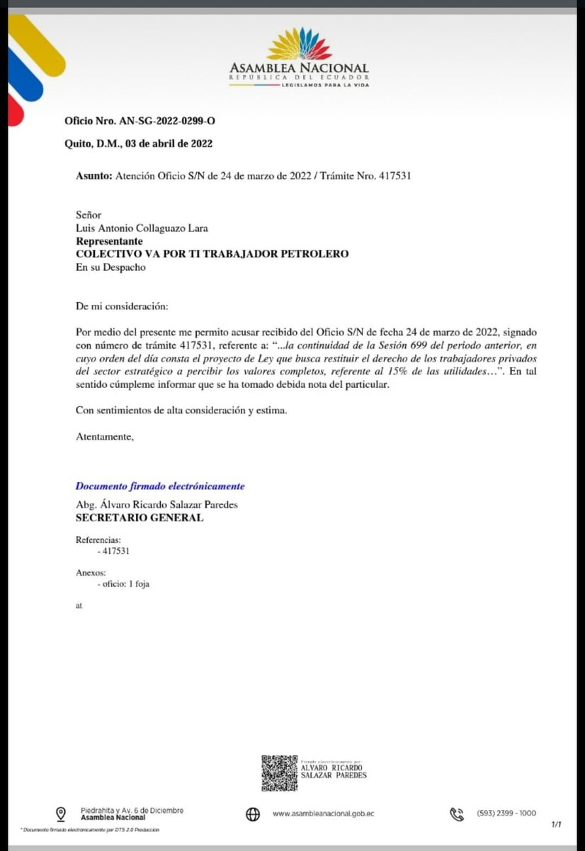 taipe_valentin's tweet photo. @AsambleaEcuador @GuadalupeLlori @teleamazonasec @LaRadioAsamblea @TvlEcuador Diálogo y trabajo conjunto dice, presentamos un oficio pidiéndo diálogo para tratar   #ProyectoRecuperaciónUtilidades y ud nos responde con un "se a tomado debida nota del particular" así nos responde a su gente Amazónica? Una cosa se dice en Medios otra lo que se hace #sesion699 https://t.co/gPwdAhhpNw