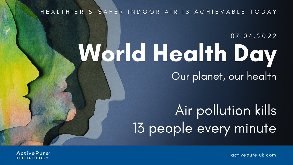 activepureuk's tweet image. Every minute, 13 people die from lung cancer, heart disease and strokes, all of which can be linked to air pollution. That's 18,720 people every day. Our planet, our health: clean our air, water &amp;amp; food. #HealthierTomorrow #WorldHealthDay #CleanerAir #IAQ #ActivePure