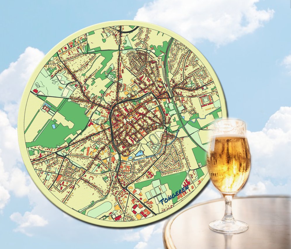 gis3700's tweet photo. @chrieke @streamlit Fun during the lunch break: geo-beermat🍻 from Tongeren!  #prettymaps https://t.co/SRDkpbOxvD