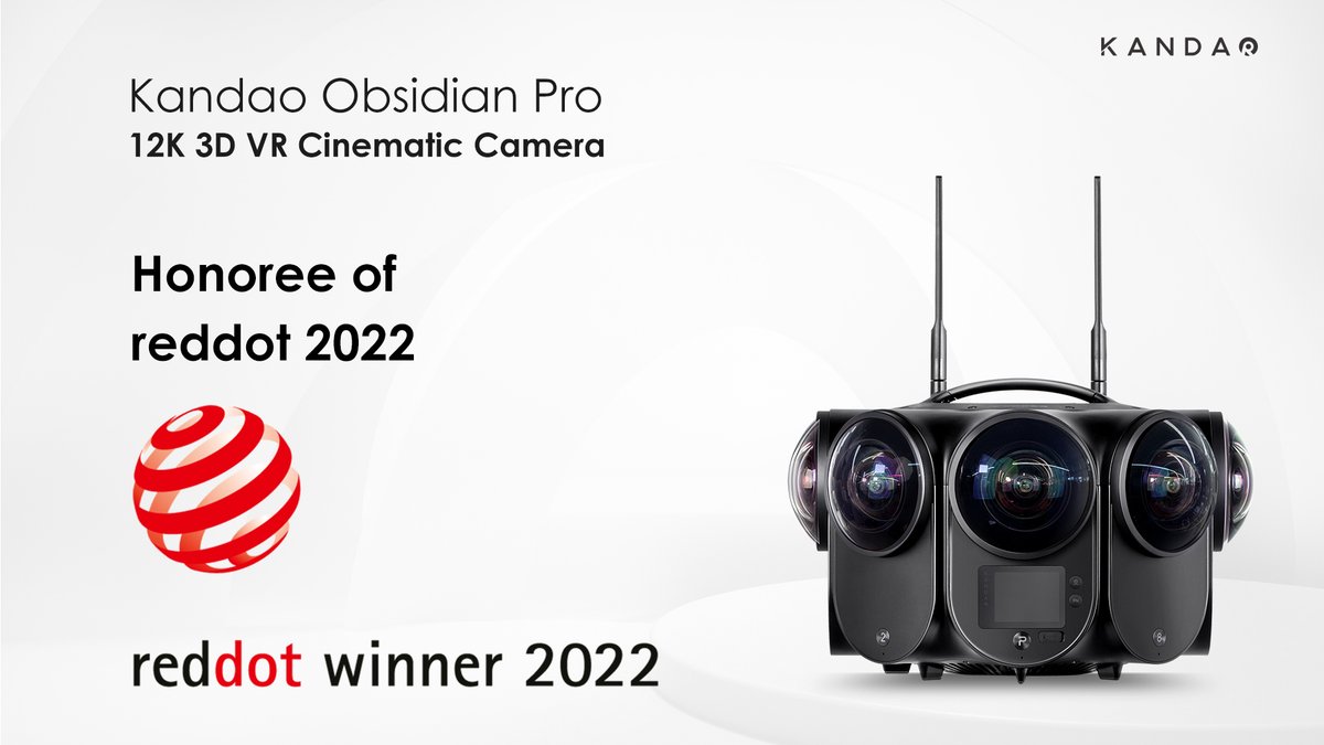 KandaoVR's tweet image. Kandao Obsidian Pro won the Red Dot Design Award 2022 for its Extraordinary 12K 3D Panoramic VR  Performance.
#Kandao #kandaovr #Kandao360 #Kandaoobsidianpro #Kandaotech #Reddotdesignaward2022