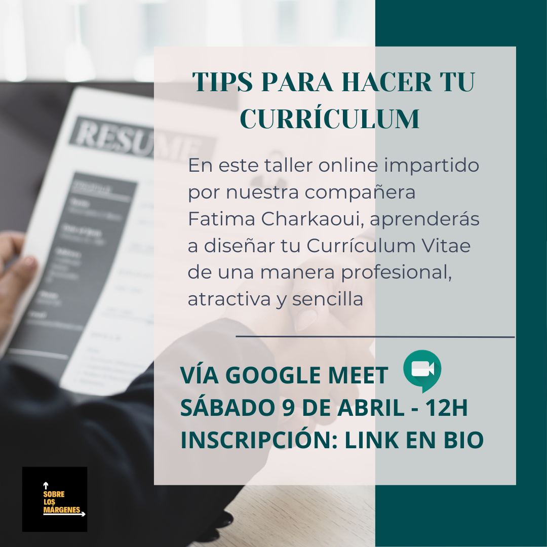 SLMargens's tweet photo. Desde Sobre Los Márgenes hemos mencionado reiteradas veces que nuestro objetivo principal es incidir en el desarrollo educativo y académico de l@s jóvenes. 

Una de las preguntas que nos hacemos cuando queremos empezar la búsqueda laboral es ¿cómo hago mi currículum? https://t.co/YkNNwbcBAM