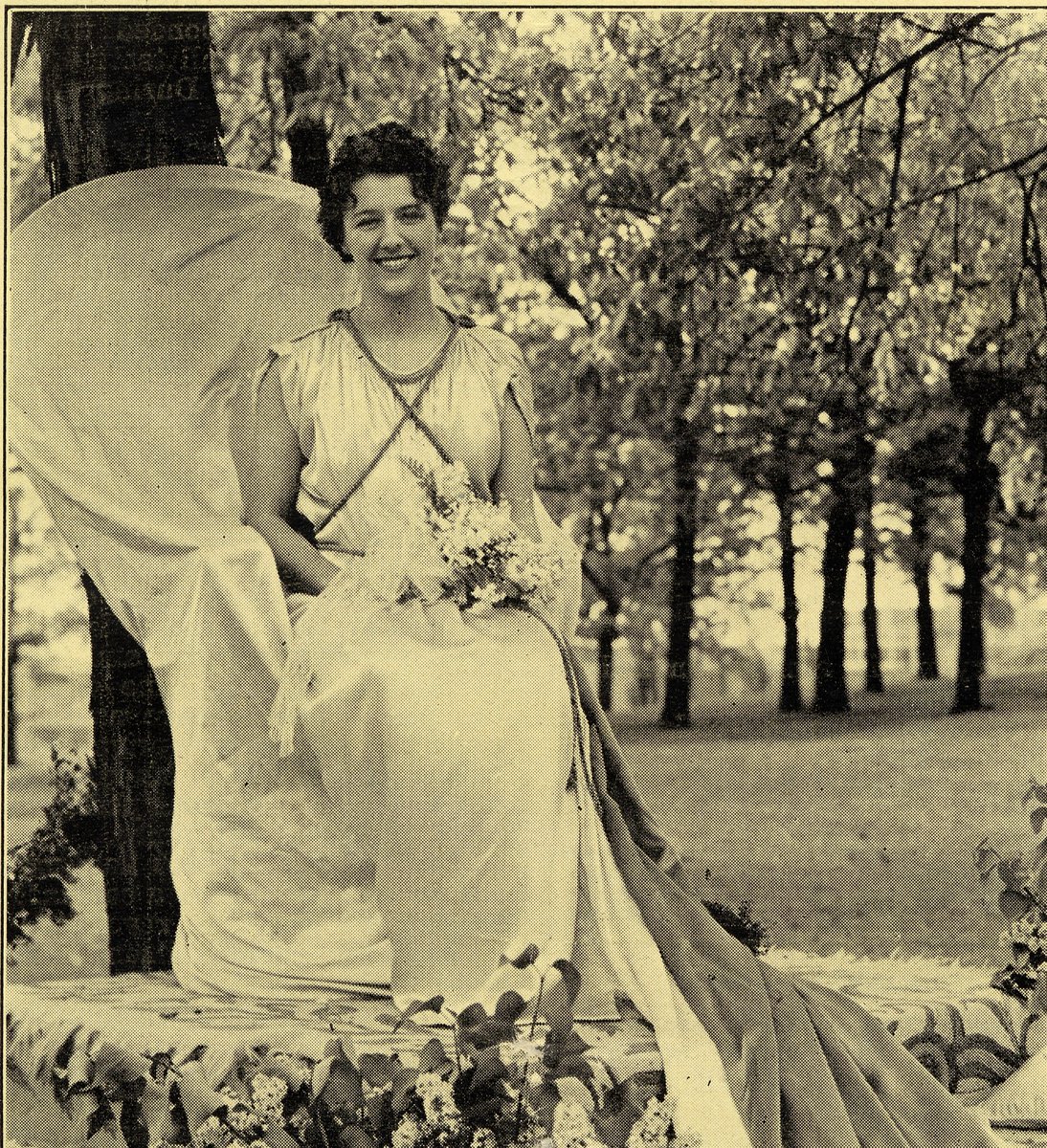 HowardColmanLib's tweet photo. Happy #ThrowbackThursday! May Day is less than a month away...check out this photograph of the May Day Queen from 1932, Jane Burrill. https://t.co/n8HYyDSqiD
