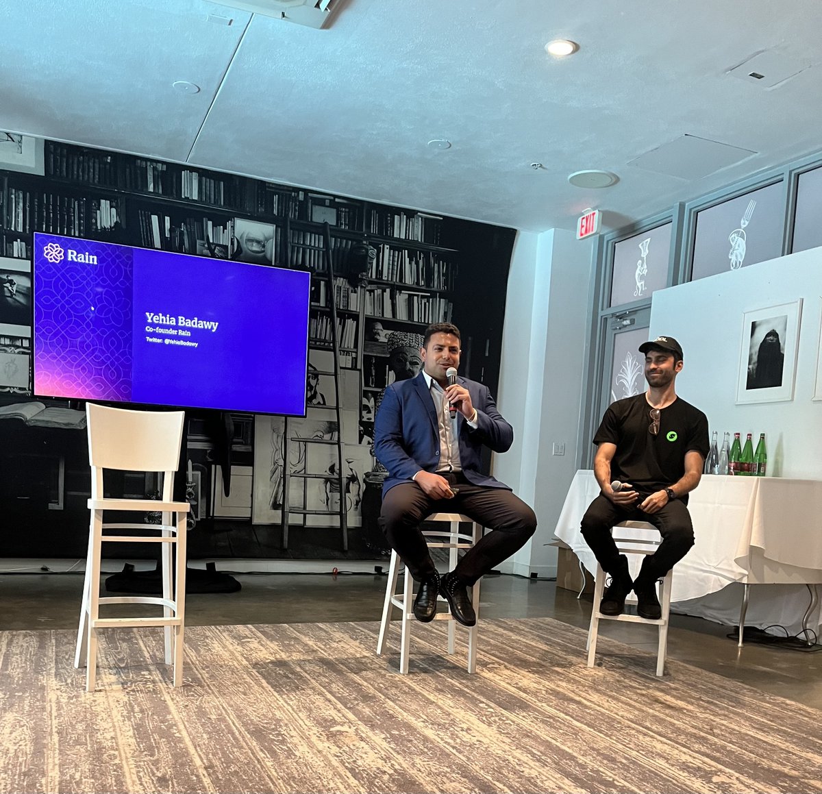 Our co-founder <a href="/YehiaBadawy/">Yehia | يحي</a> spoke at the <a href="/vaneck_us/">VanEck</a> and <a href="/CadenzaVentures/">Cadenza Ventures</a> conference in Miami yesterday on the growth of Rain and building products in the crypto space for the Middle East and Turkey. Great way to kick off the 2022 <a href="/TheBitcoinConf/">The Bitcoin Conference</a>. #Bitcoin2022