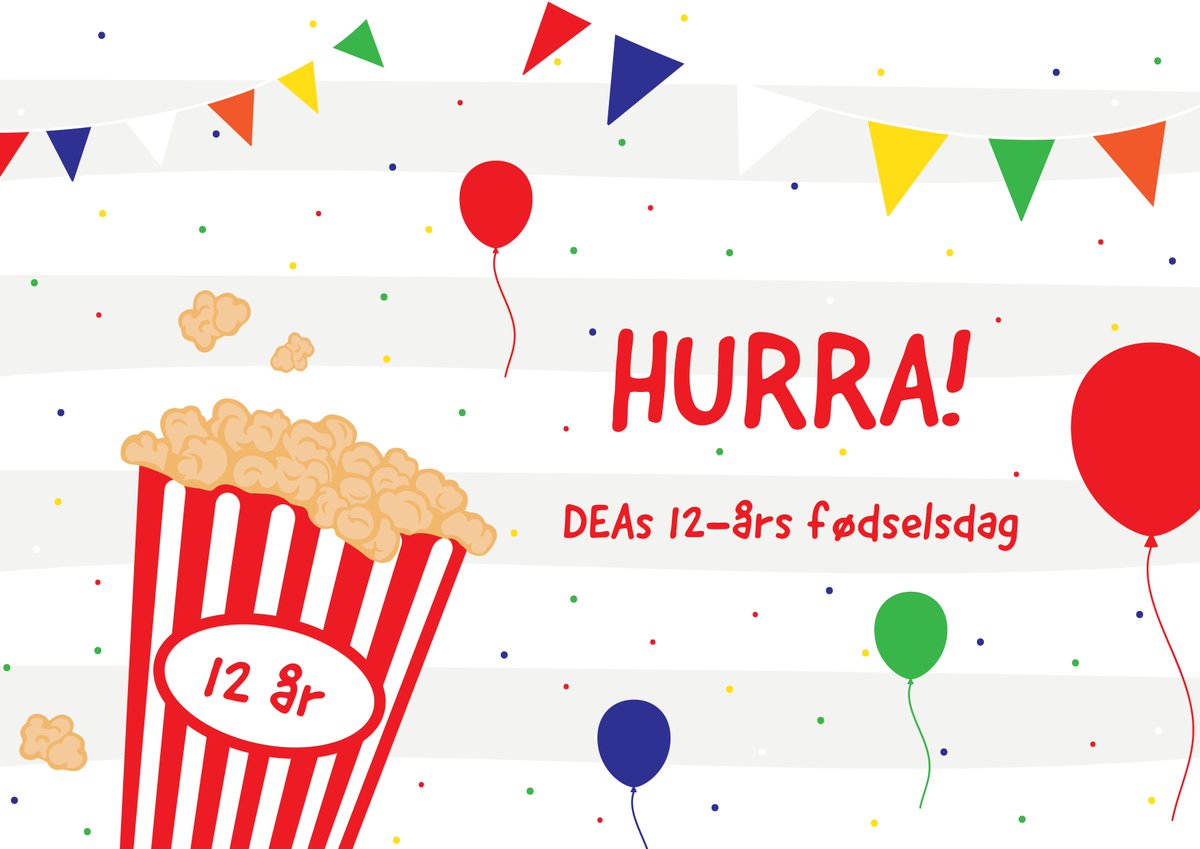 DEA fylder 12 år, og derfor holder vi fødselsdagsfest d. 5. maj kl. 15:00 med faglige og festlige indslag. Kom og vær med til fejringen af vores rejse fra tumling til tween. Tilmelding her: dea.nu/i-farver/arran… 
#uddpol #bhvchat #dkforsk