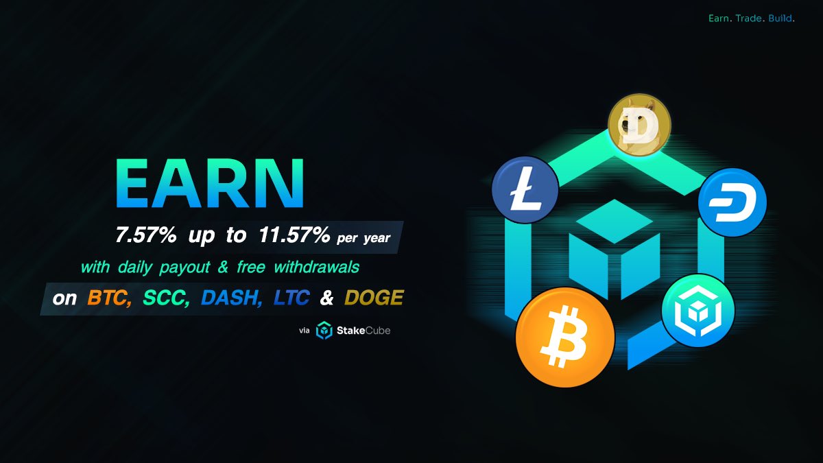 stakecube's tweet photo. Earn up to 11.57% #interest on your coins! Even on those sitting in open exchange orders! Daily payouts &amp; no lock period! Try it yourself on https://t.co/kGte4f4Go1 https://t.co/F3hgHKdDpM