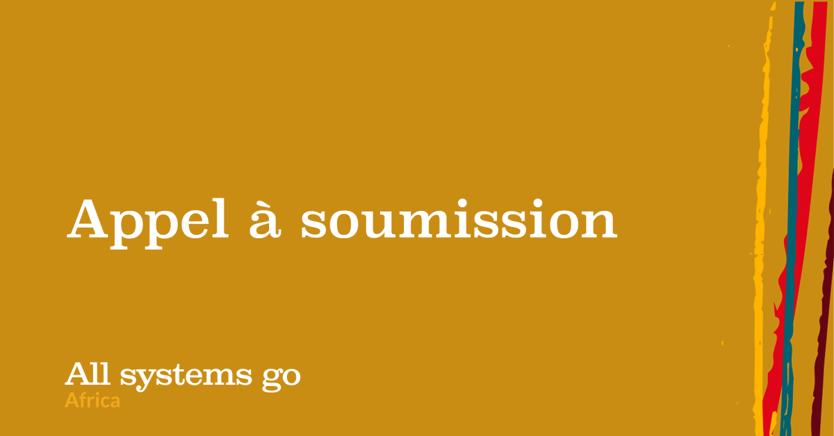 Penseurs de systèmes et experts publics ! Il est maintenant temps de faire part de votre intérêt, de commencer à parcourir notre appel à soumission et de partager vos contributions à #AllSystemsGoAfrica.

Plus d'informations ici bit.ly/AllSystemsGoAf…