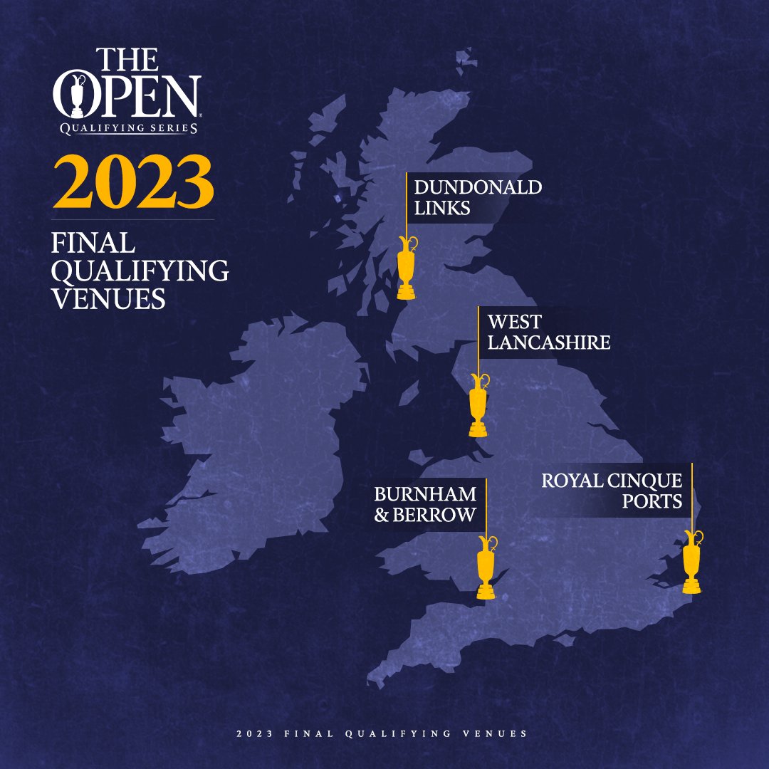 We recently announced four new venues that will host Final Qualifying for The Open from 2023 until 2026 👇

<a href="/BurnhamBerrow/">Burnham & Berrow</a>
<a href="/DundonaldLinks/">Dundonald Links</a>
<a href="/RCPgolfclub/">Royal Cinque Ports Golf Club</a>
<a href="/WestLancsGC/">West Lancs Golf Club</a>

Find out more 👉 bit.ly/2023FQ