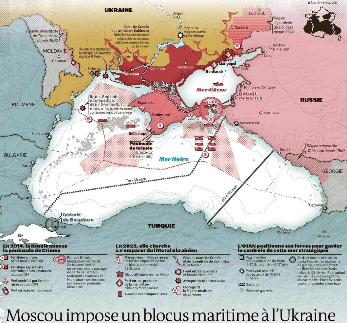 PauloBotta_'s tweet photo. Rusia ha aumentado su presencia en el Mar Negro a través de la inclusión de Abjasia (Georgia) en 2008,  Crimea (Ucrania) en 2014 y hoy de la costa ucraniana de Mar de Azov. El eje de proyección se refuerza desde 2015 por su base en Tartus (Siria).
Es la brecha de Fulda naval rusa https://t.co/0YiatOLFDX