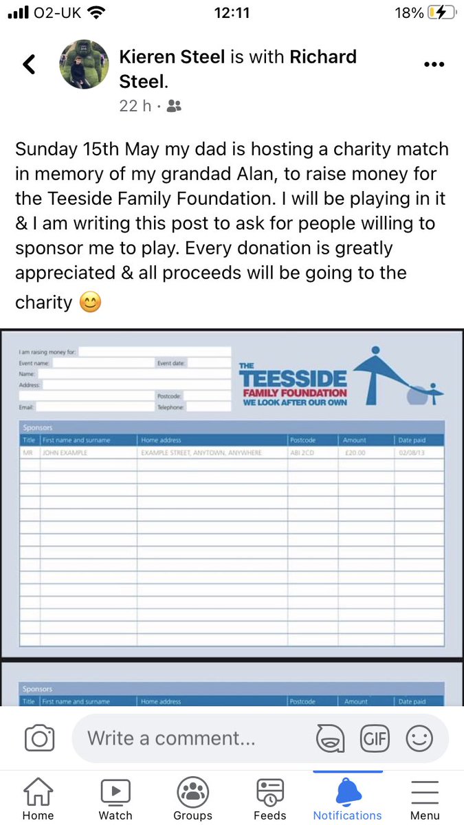 If anybody is interested, next month I will be playing in a football match to raise money for charity. 

I’m not expecting anything, but if anybody would be willing to help me &amp; sponsor me to play, I would be massively appreciative 😊

Every donation is amazing
Thank you,
Kieren