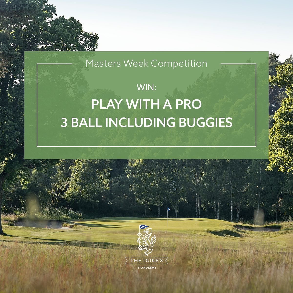 dukesgolf's tweet image. **MASTERS WEEK COMPETITION**

The first major of 2022 is here. From Thursday to Sunday this week, follow us and retweet this post for the chance to win an 18-hole experience for 3 at The Duke’s with our Golf Professional, Graham Minton. Golf carts are included.