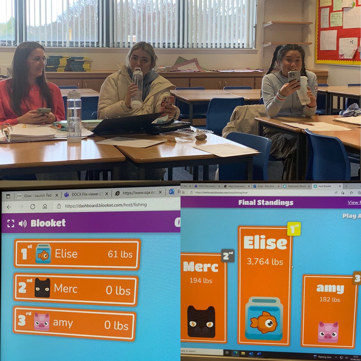 _GAMS_'s tweet photo. Some of our Higher Politics pupils in for Easter School today - trying out a new revision game Blooket! Elise getting competitive - shock 👀@pcgroveacademy @Grove_Academy @DundeeLearning #HPOL https://t.co/obE6xlQpIz