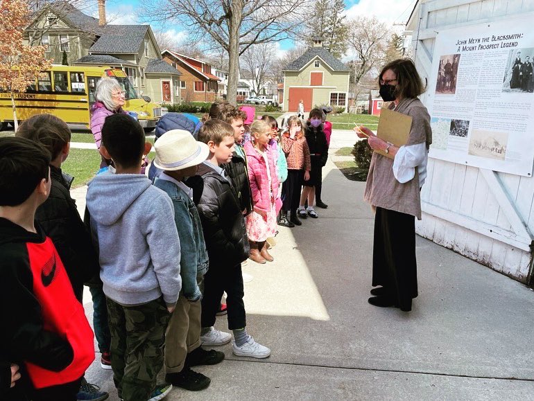 MPEA_D57's tweet photo. We want to give a shout out to #MPEA retiree Julie Volwinkel, who still helps out with the Second Grade History unit about Mount Prospect! True dedication to #District57 and our students! #MPEAproud https://t.co/MQkacvwbnG