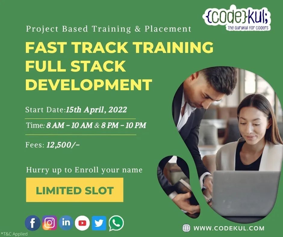 codekul's tweet image. Enrol your name for full-stack project-based training at Codekul. 
Click here for registration: 
forms.gle/U7pfL4pB7u9UAQ…

#fasttrackbatch #fullstacktraining #fullstackdevelopment #trainingandplacement #industryexperts #experttrainers #onlinetraining #offlinetraining