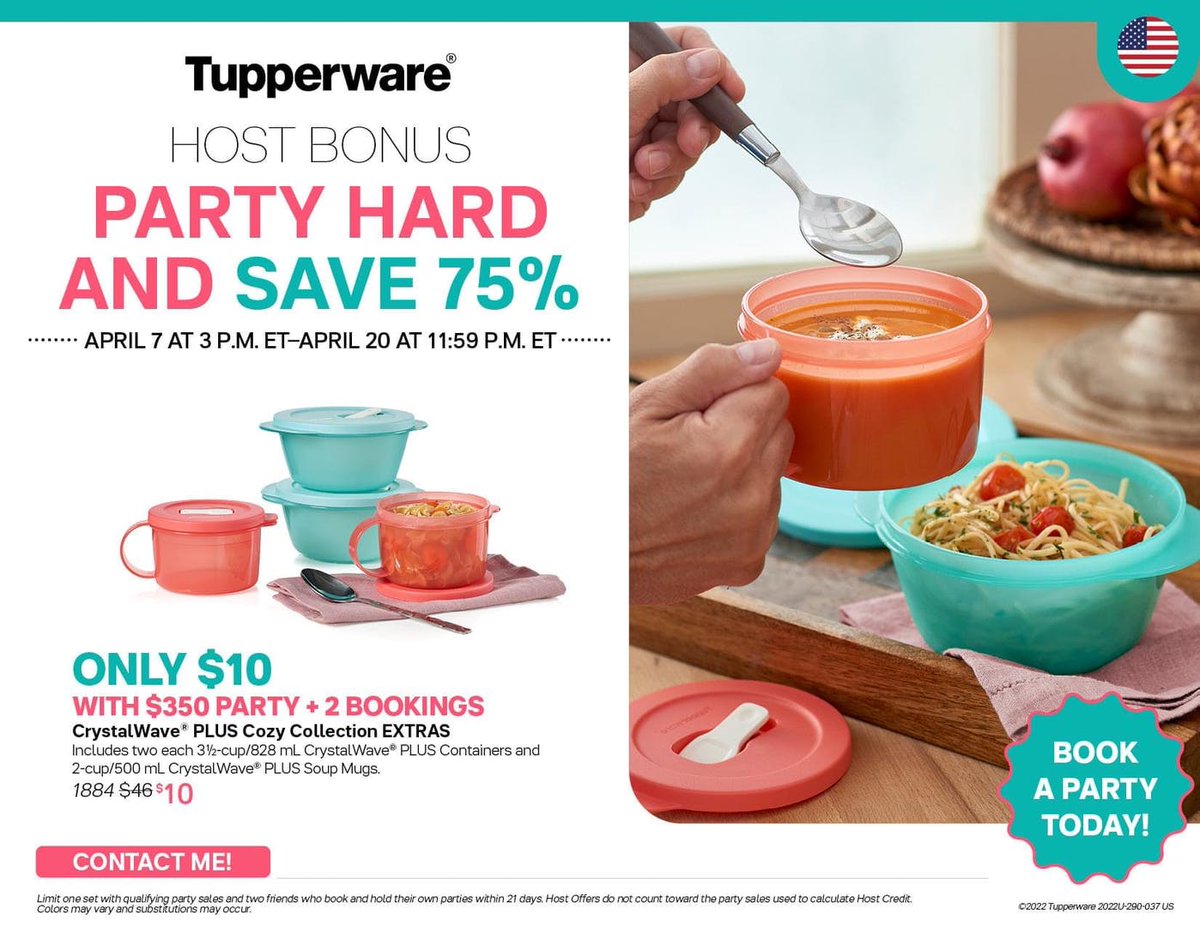 Tupperware, Kitchen, New Tupperware Crystalwave Plus Soup Mugs Set Of 2