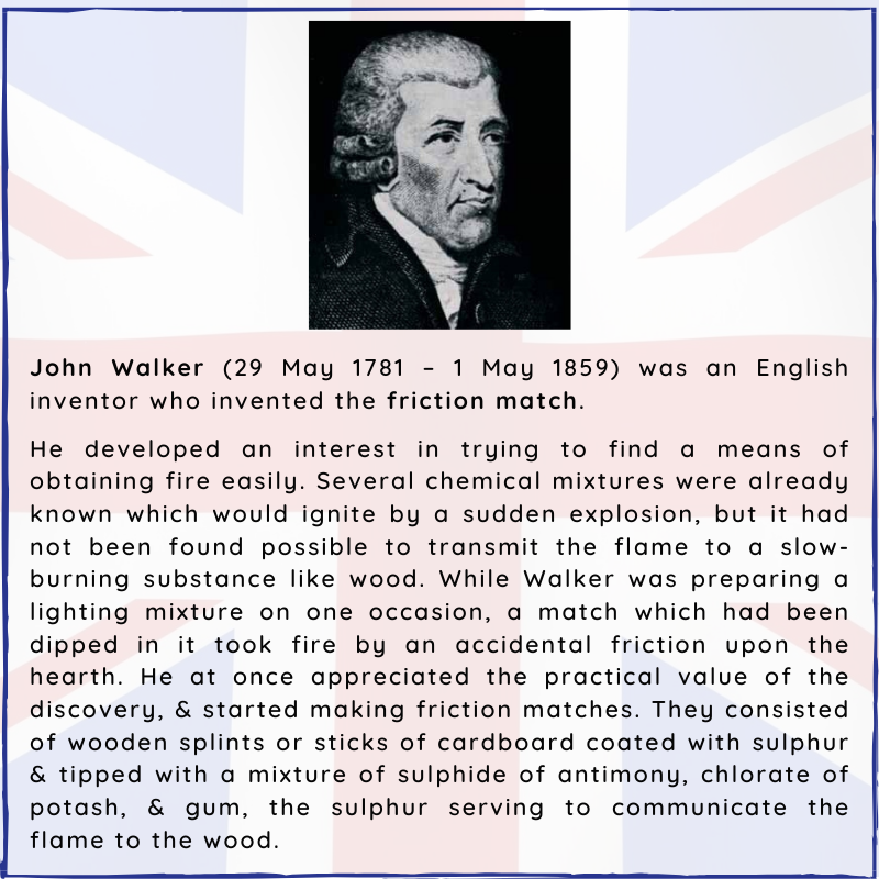 BritishHistorym's tweet photo. #otd 7 April 1827 – John Walker, an English chemist, sells the first friction match that he had invented the previous year.

#johnwalker #inventor #britishinvention #Britishhistory #History https://t.co/P0IfWwAap4