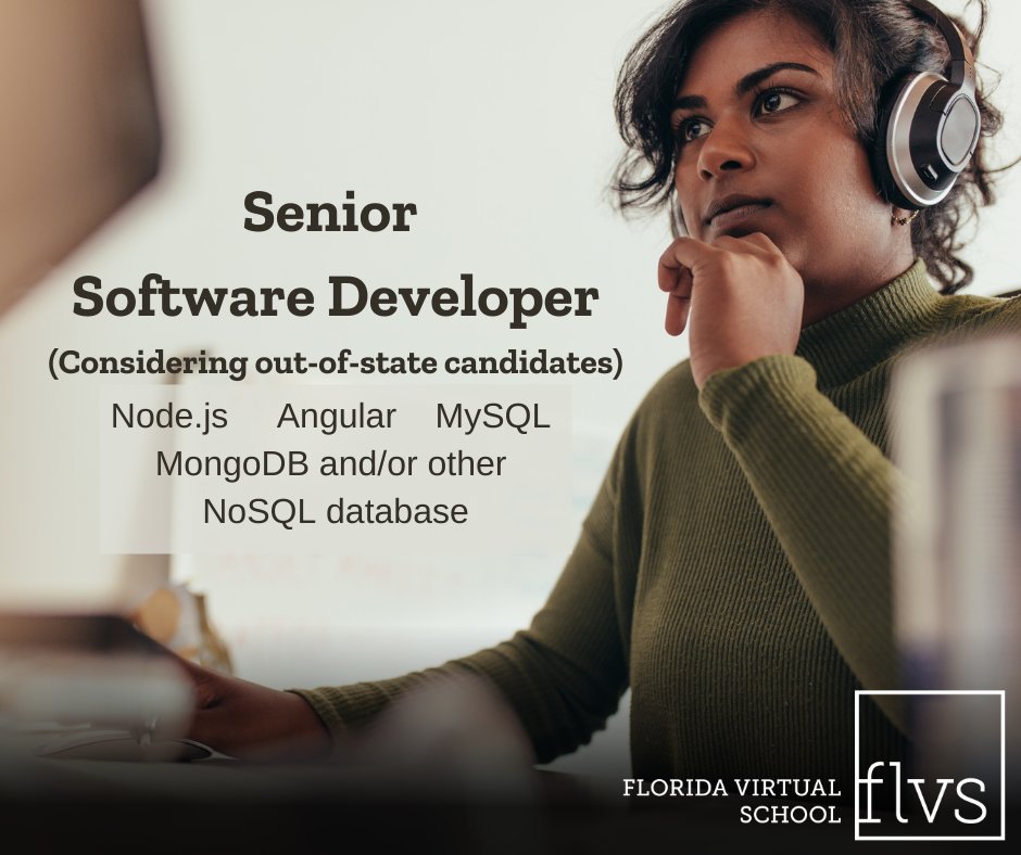 careersatflvs's tweet image. We&apos;re considering out-of-state candidates for our Senior Software Developer position! Apply today at bddy.me/3NTPfMH

#devjobs #jobsearch #nodedotjs #angular #mysql #mongodb