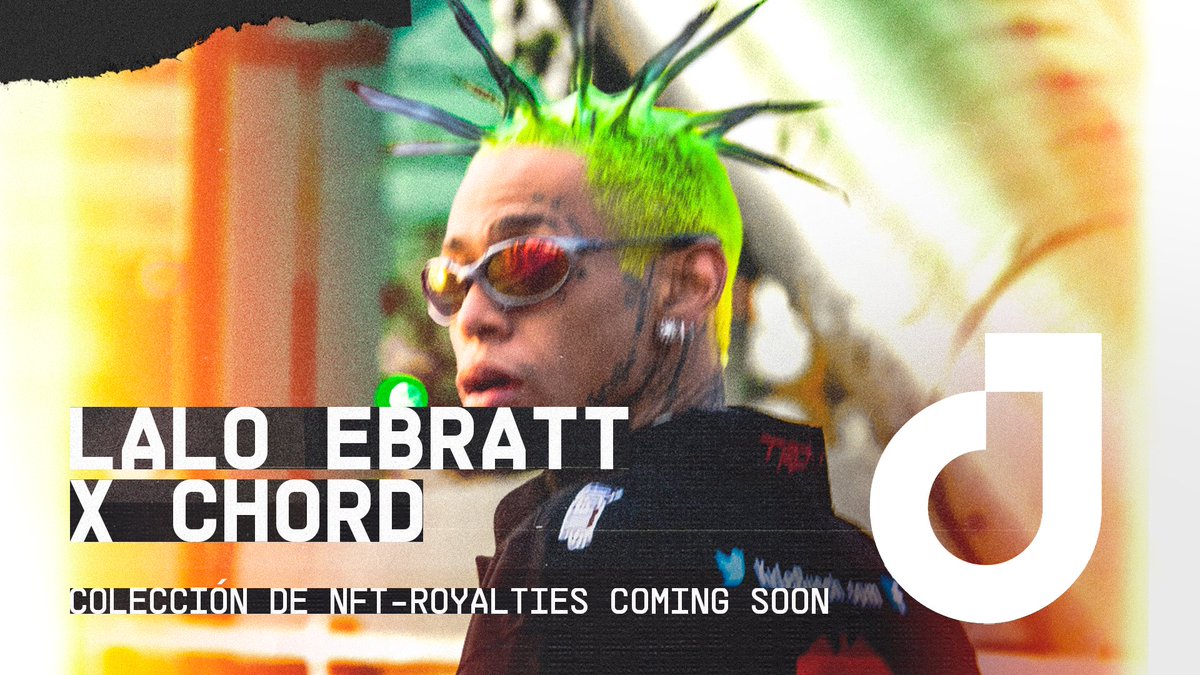 ProtocolChordes's tweet photo. Súper emocionados de anunciar que la leyenda del reggaetón, @LaloEbratt, lanzará su primera canción por NFT royalties en @chordprotocol.

Por primera vez, los fans podrán ser parte de la música de Lalo y obtener un % de los beneficios que esta genere

¡Más detalles pronto! https://t.co/NjTUGLAfvC