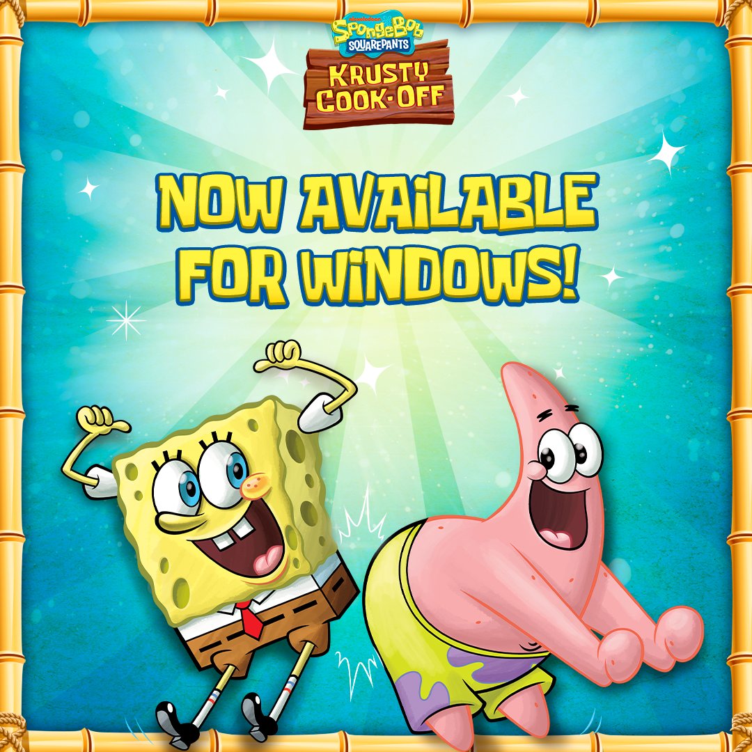 SBKCO_Africa's tweet photo. Have you tried playing Krusty Cook-Off on your PC Windows yet? Well, maybe you should and let us know what you think. Get it for free on Microsoft Store: https://t.co/9yGDs2w73a
#spongebob #SpongeBobSquarepants #SpongeBobSquarepants #nickelodeon
#krustycookoff https://t.co/Y0sWdyymVd