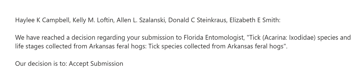 SzalanskiAllen's tweet photo. congratulations to Haylee Campbell for having a chapter from her MS thesis accepted for publication !

@ArkansasEPP https://t.co/G9RcS7BgdG