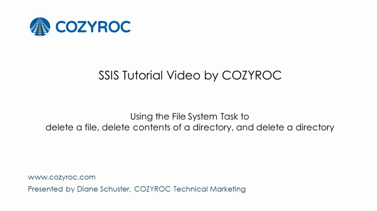 CozyRoc's tweet image. Using the File System Task for deleting files and directories - SSIS tutorials for Beginners #COZYROC

👉 youtu.be/XiYO1amdCIk

#SSIS #SSISTutorials #ETL #SQLServer #FileSystemTask