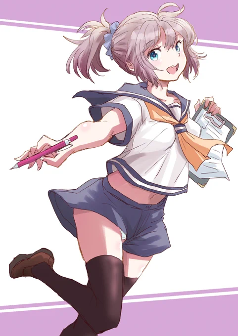 青葉さん描きました
一言お願いします!って感じでしょうか 