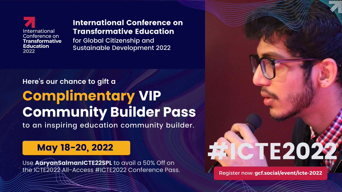 I’d like to give away 50 #ICTE2022 Conference VIP #CommunityBuilder Passes 🎟️worth $100💰each to some amazing #education leaders🏆 as a celebration of our collective efforts to #TransformEducation for #HumanFlourishing!

Tag an #EdLeader you love &amp; tell me why they’re awesome.